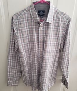 George Classic Fit Plaid Button Down Shirt Men's Small